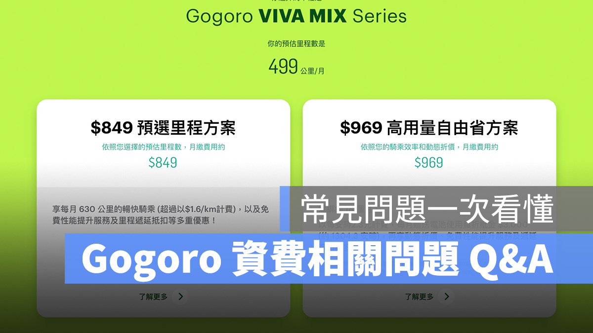 Gogoro 資費 月租費