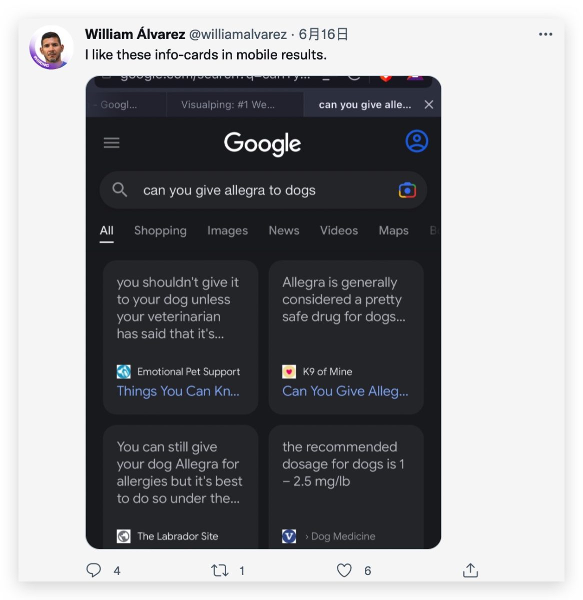 Google 新版搜尋介面