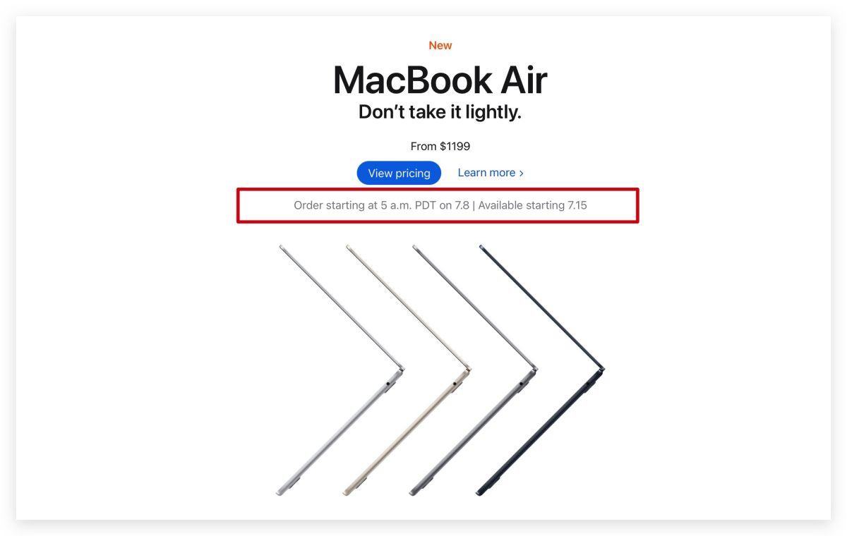 M2 MacBook Air 開賣 預購 上市