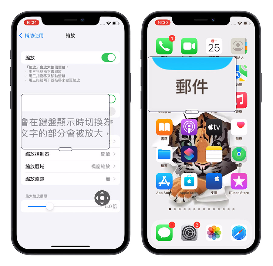 iPhone 螢幕放大鏡 縮放