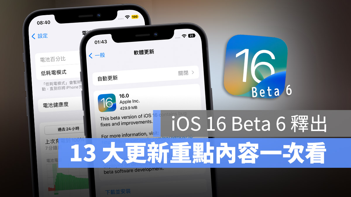 iOS 16 beta 6 iPadOS 16 Beta 6 12 項更新重點