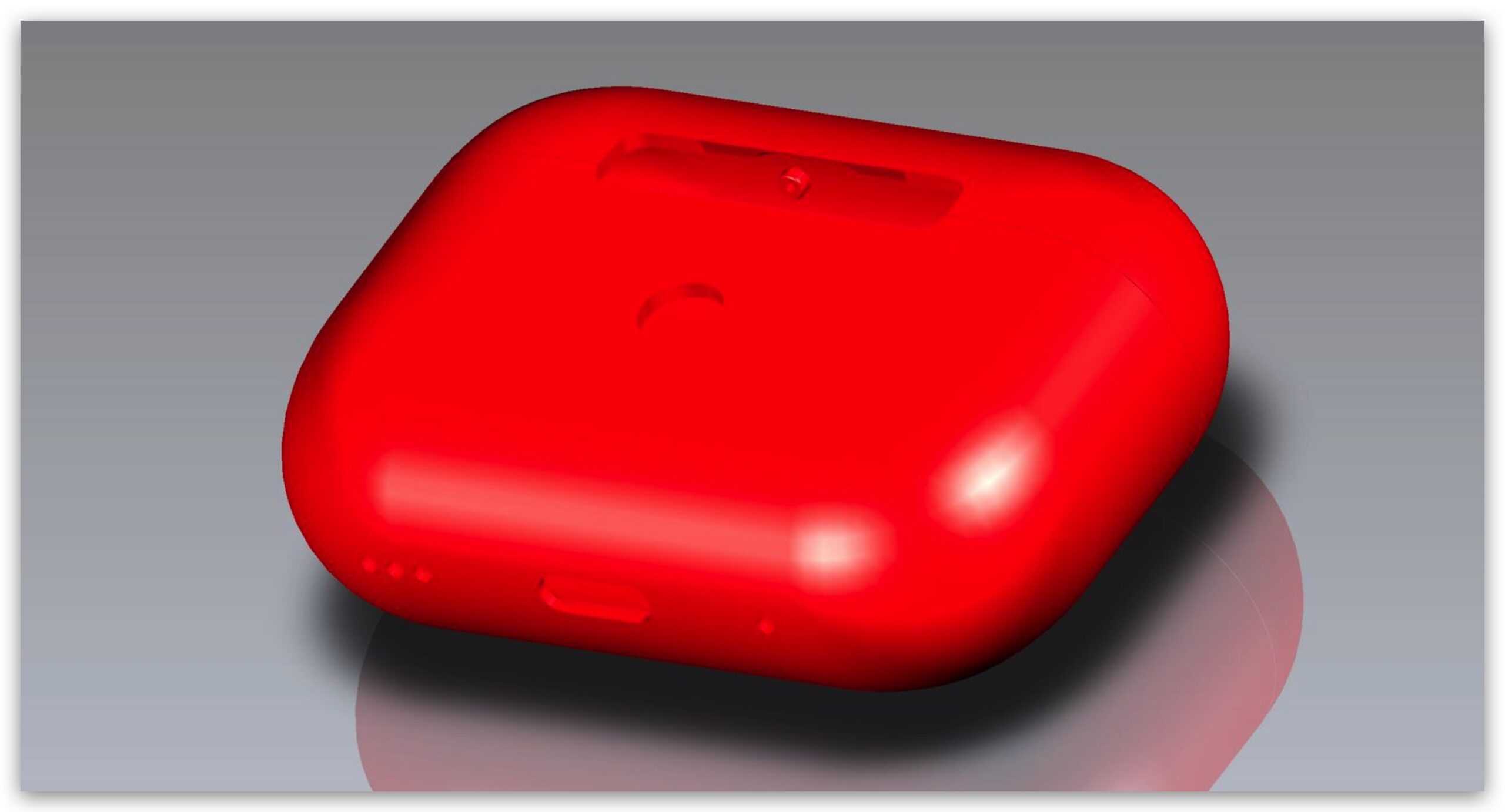 AirPods Pro 2 CAD 渲染圖 充電盒