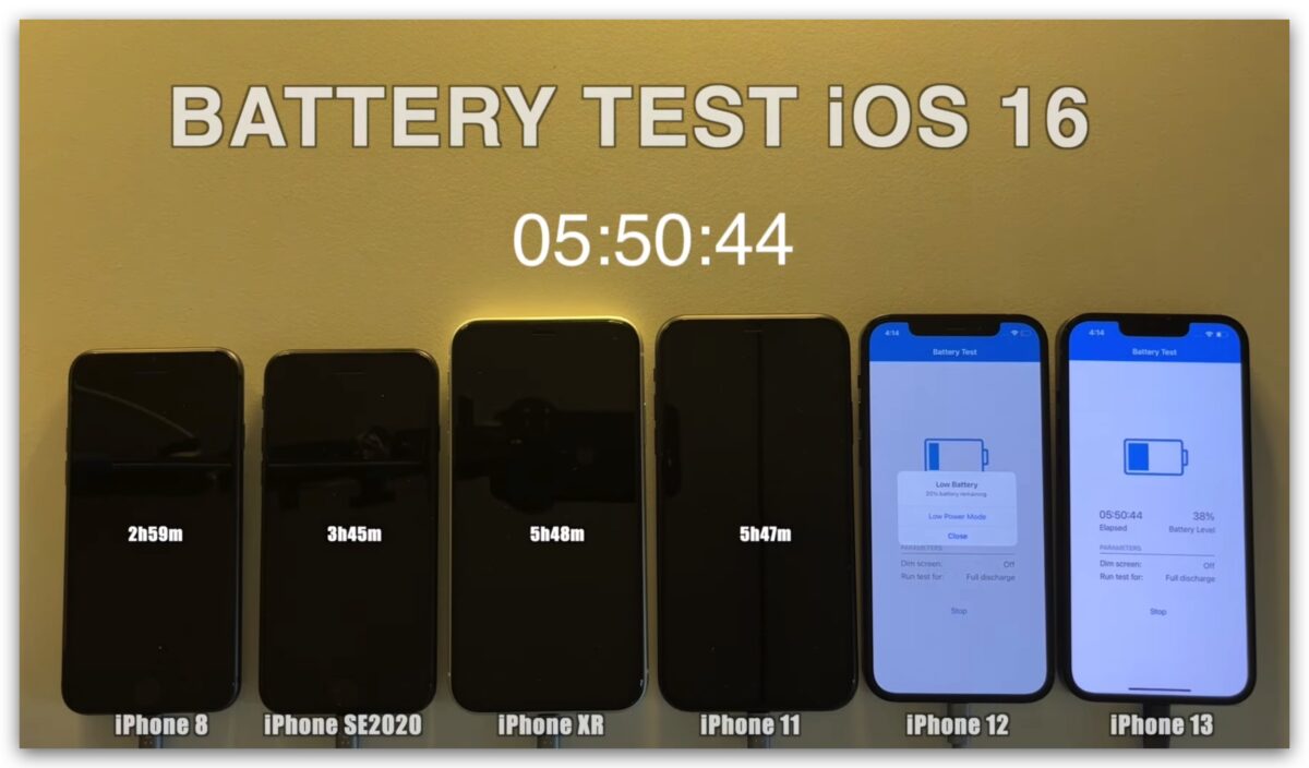 iOS 16 iPhone 電池續航力 測試