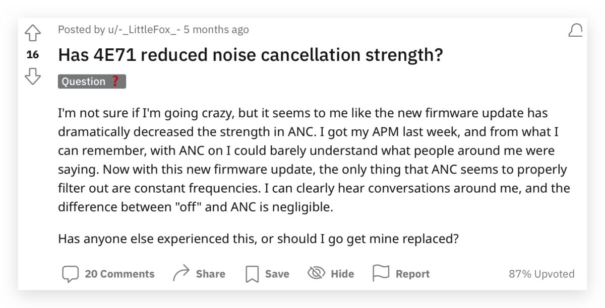 AirPods Max 主動式降噪 ANC Bug 韌體更新
