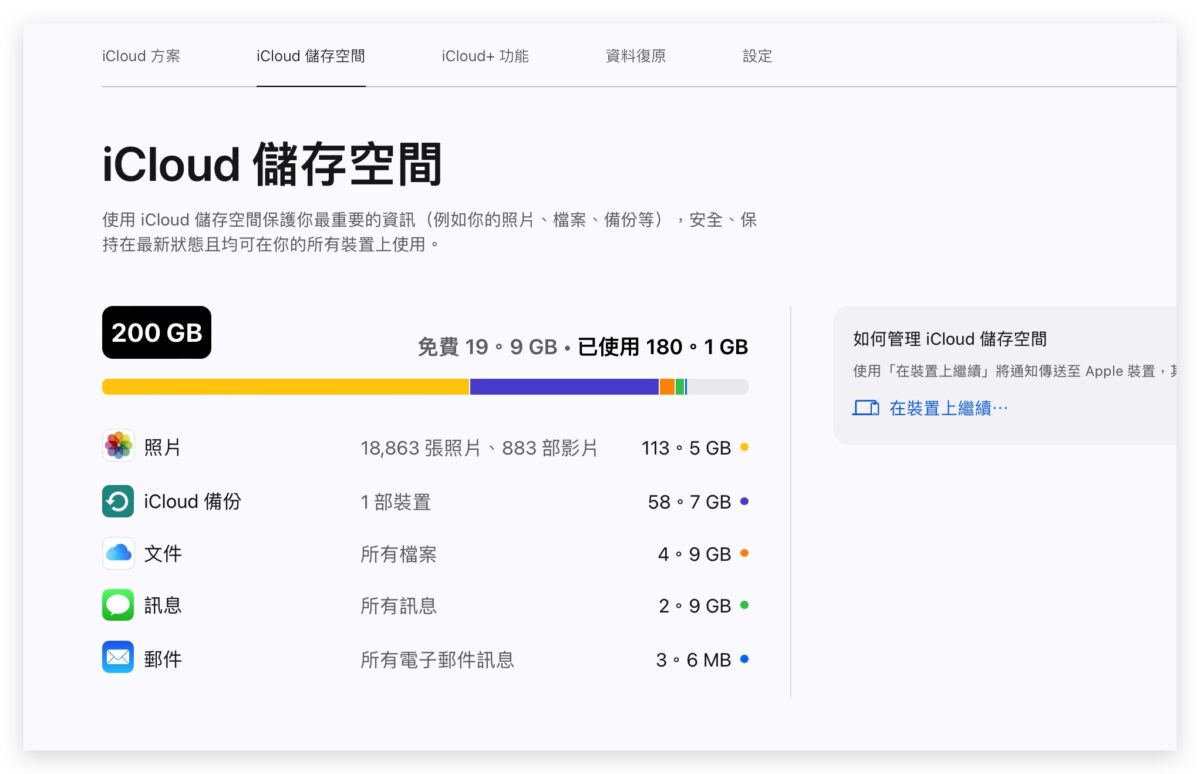 iCloud 網頁版 Beta