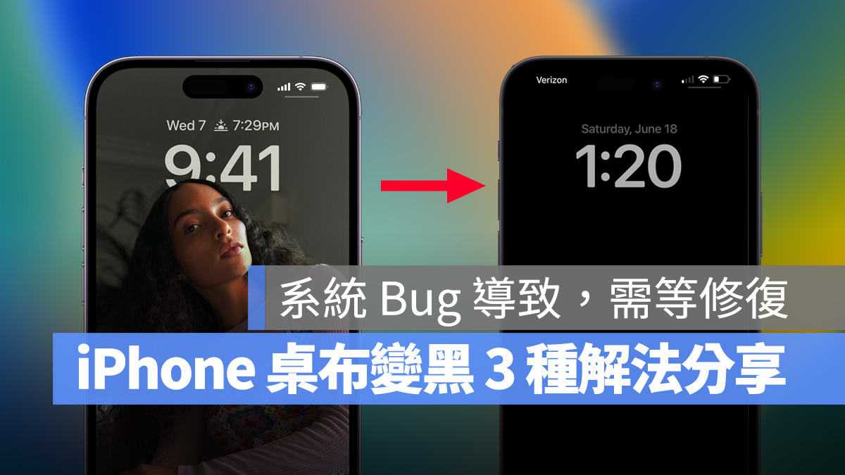 iPhone iOS 16 iOS Phone 桌布變黑