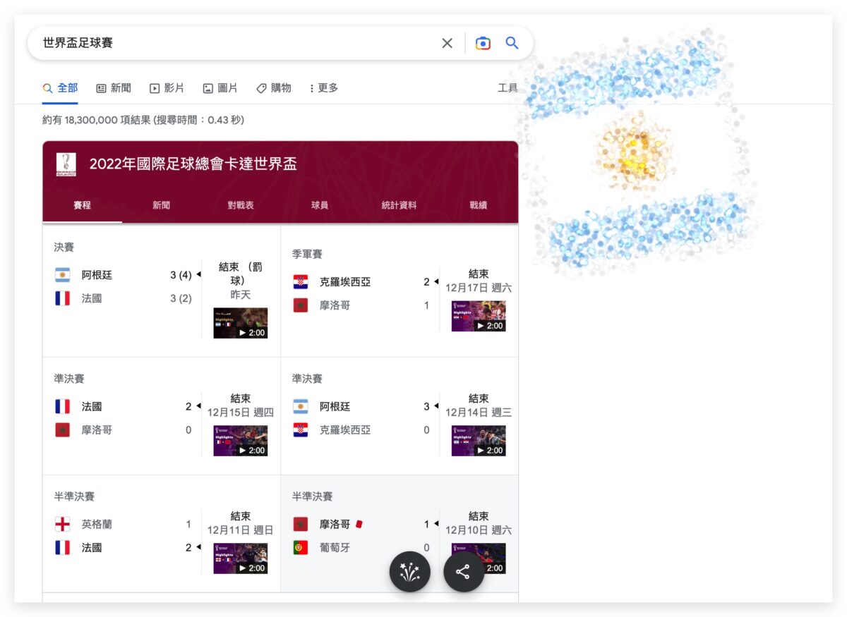 世足賽 Google 彩蛋