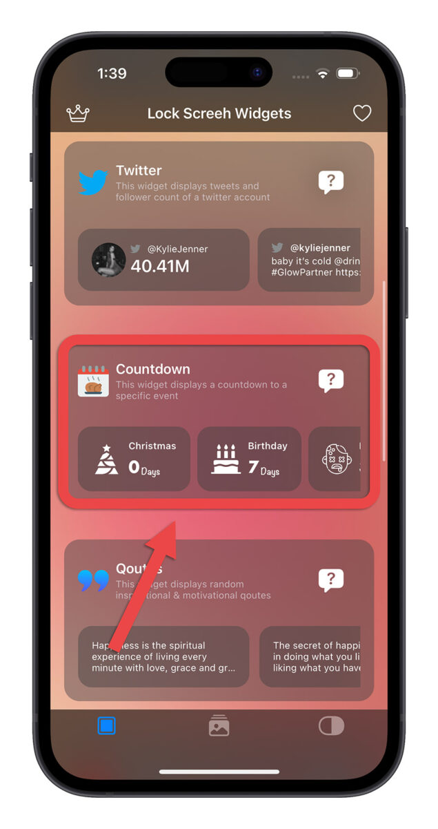 iPhone 鎖定畫面 Widget 倒數計時 日期倒數 iOS 16