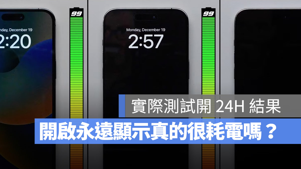 iPhone 永遠顯示 耗電測試 iPhone 14 Pro iPhone 14 Pro Max