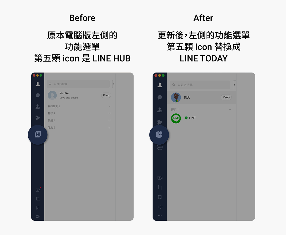 LINE 7.15 電腦版 更新 同步 來電 選單