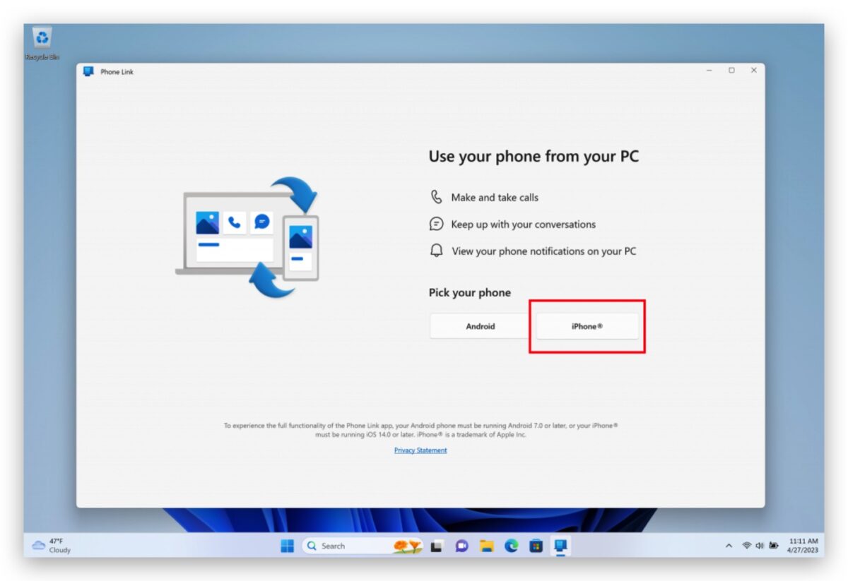Windows iPhone iMessage 傳訊息 Phone Link