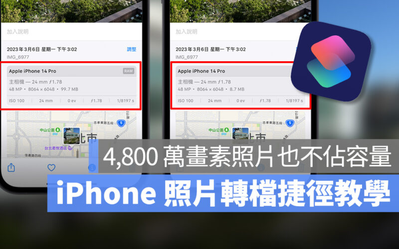 iPhone 照片轉檔捷徑：幫你製作不佔容量的 4,800 萬畫素照片