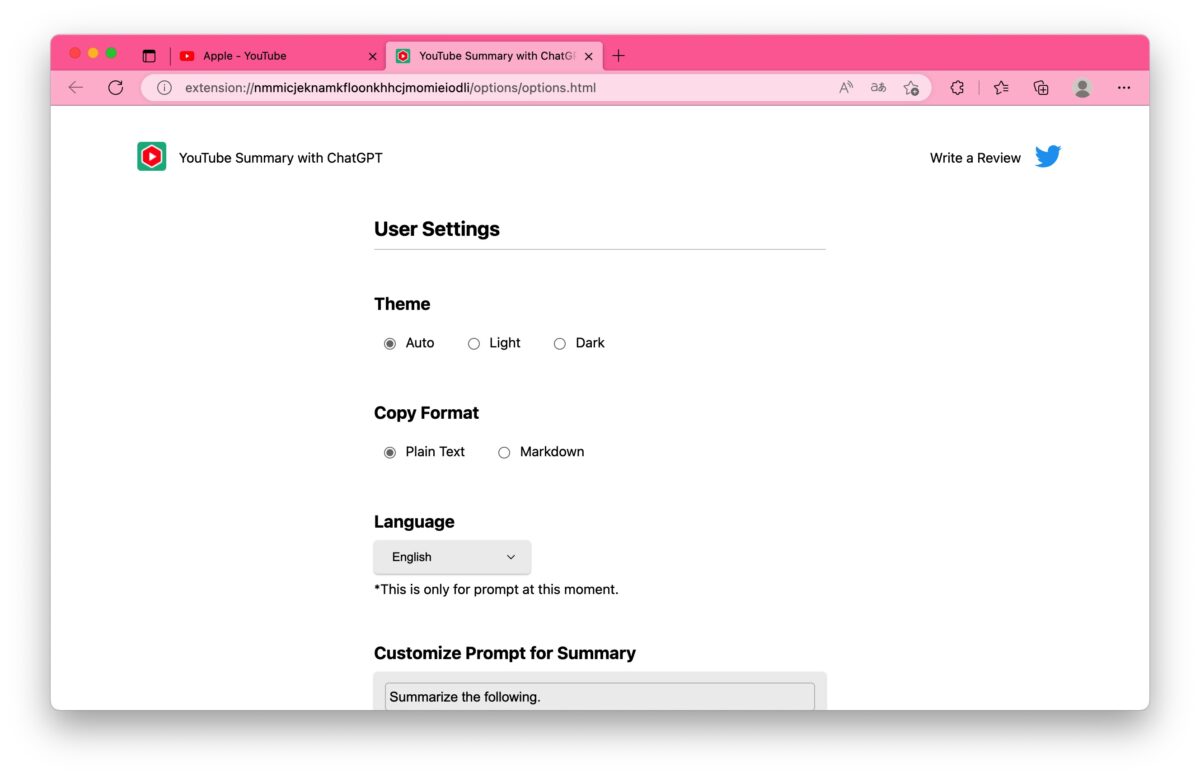 ChatGPT YouTube YouTube Summary with ChatGPT Chrome 擴充功能 Safari