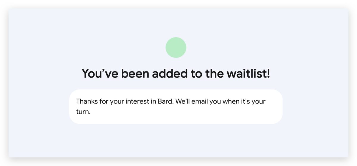 Google Bard 申請 等候清單 排隊