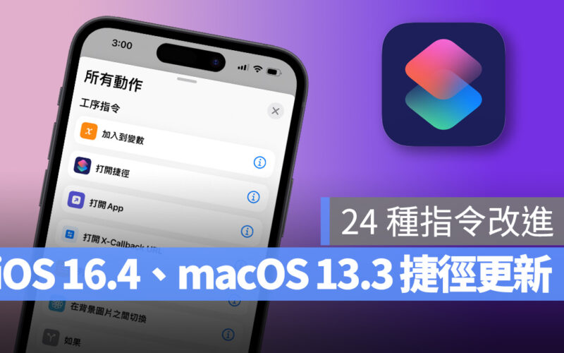 iPhone iOS iOS 16.4 捷徑 指令