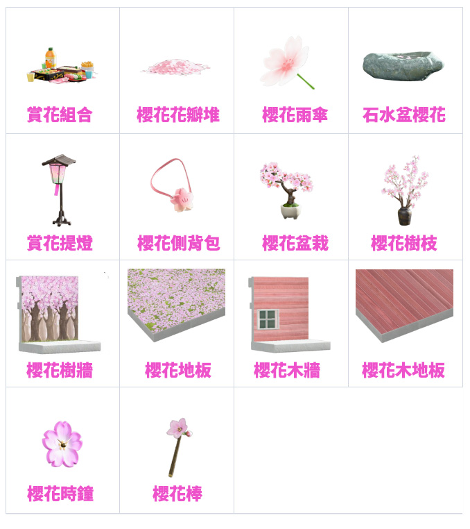 集合啦動物森友會 動森攻略 櫻花季 DIY家具