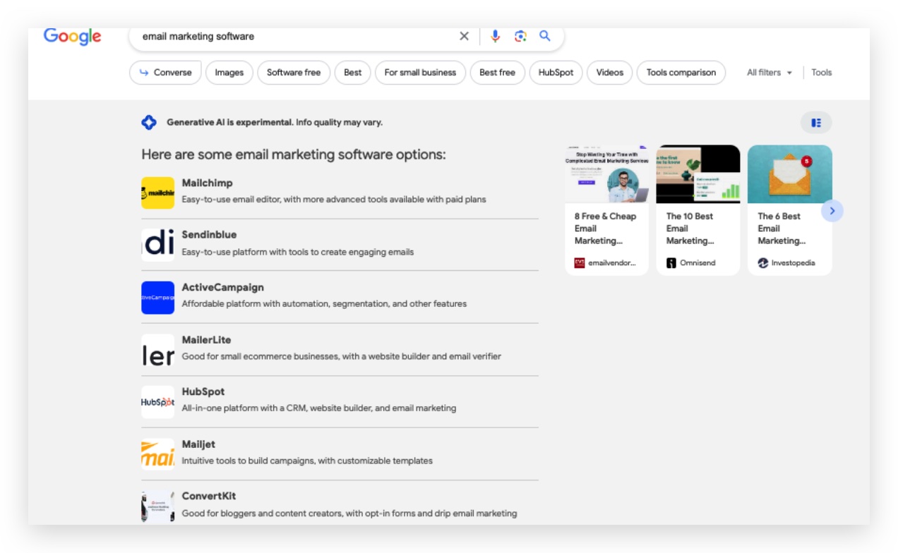 Google AI 搜尋引擎 SGE