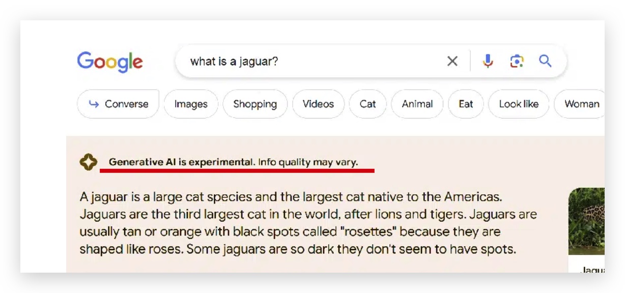 Google AI 搜尋引擎 SGE