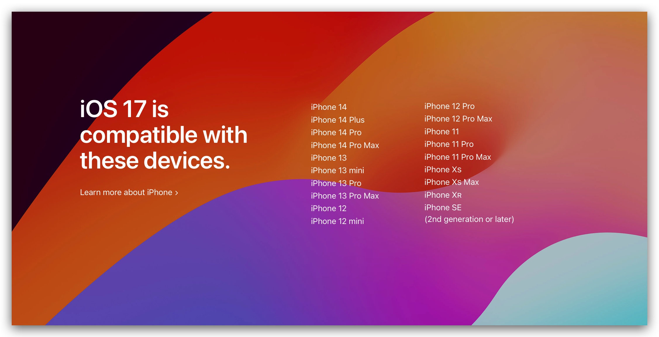 WWDC 2023 iOS 17 支援設備清單 升級清單 可升級產品
