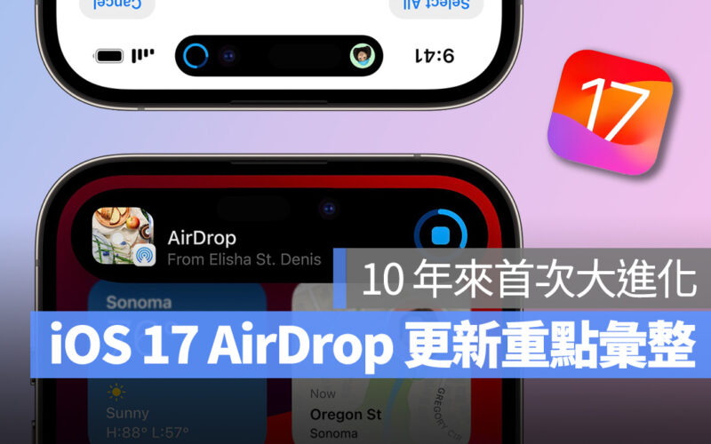 iOS iOS 17 AirDrop NameDrop iPhone SharePlay 新功能