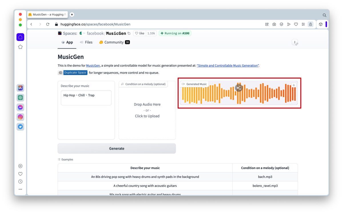 Meta Meta AI MusicGen Audiocraft