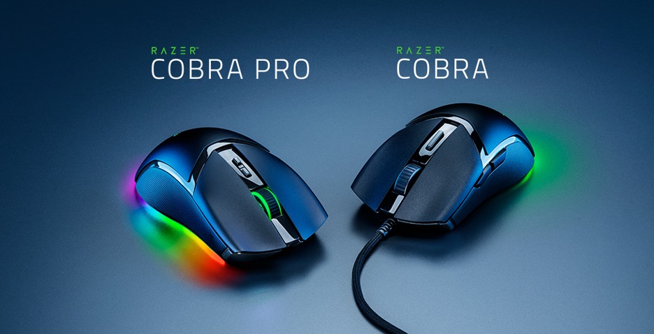 全新RAZER COBRA PRO 與 RAZER COBRA 系列展露鋒芒 完美適合遊戲的獨特滑鼠