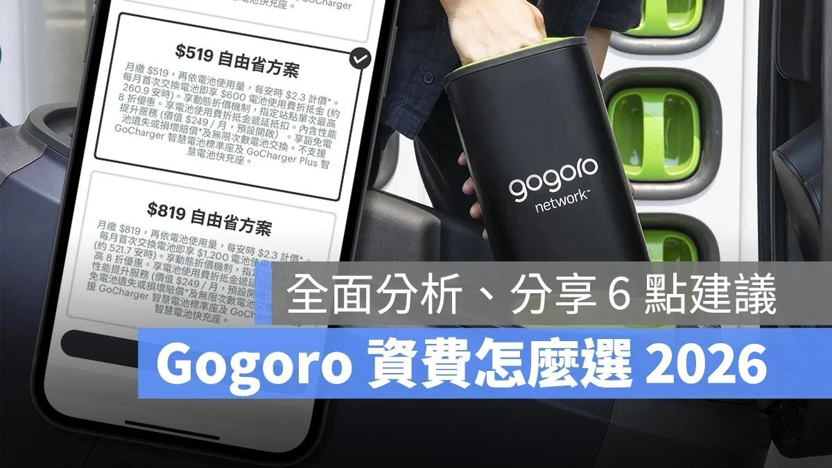 Gogoro Gogoro Network 資費 自由省方案 預選里程方案 資費哪個划算 資費怎麼選 資費選擇建議 電池資費方案 Gogoro 自由省資費方案 Gogoro 預選里程資費方案 Gogoro 離峰騎到飽資費方案 Gogoro 0 月租資費方案