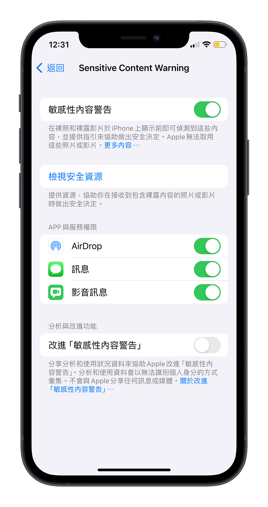 iPhone iOS 17 敏感性內容 AirDrop iMessages 簡訊 聯絡人海報
