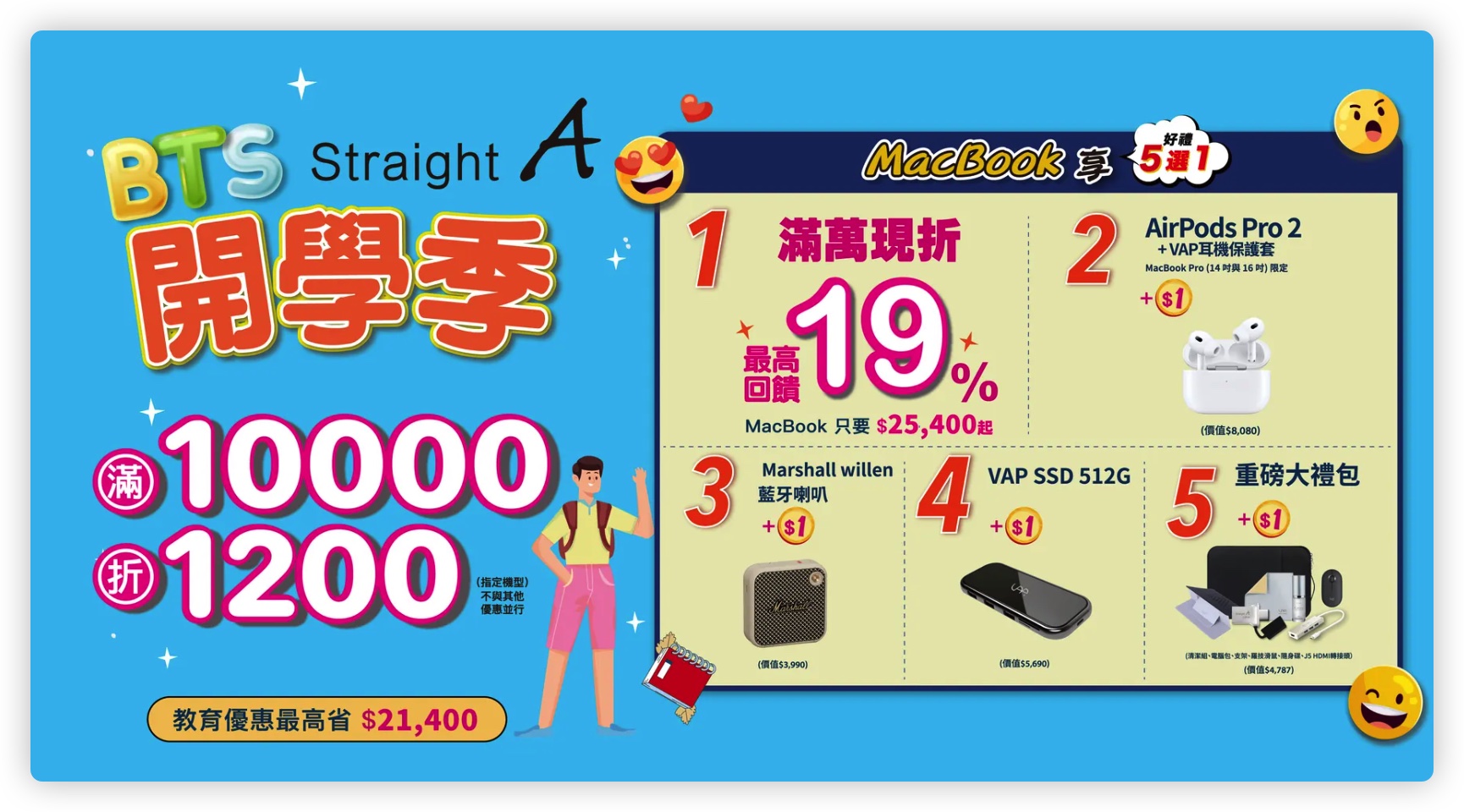 Apple 2023 BTS 方案內容 優惠 購買方式 Mac iPad Straight A