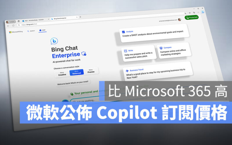 微軟 AI 助手 Copilot 訂閱費用出爐，每月 30 美元提供給商務使用