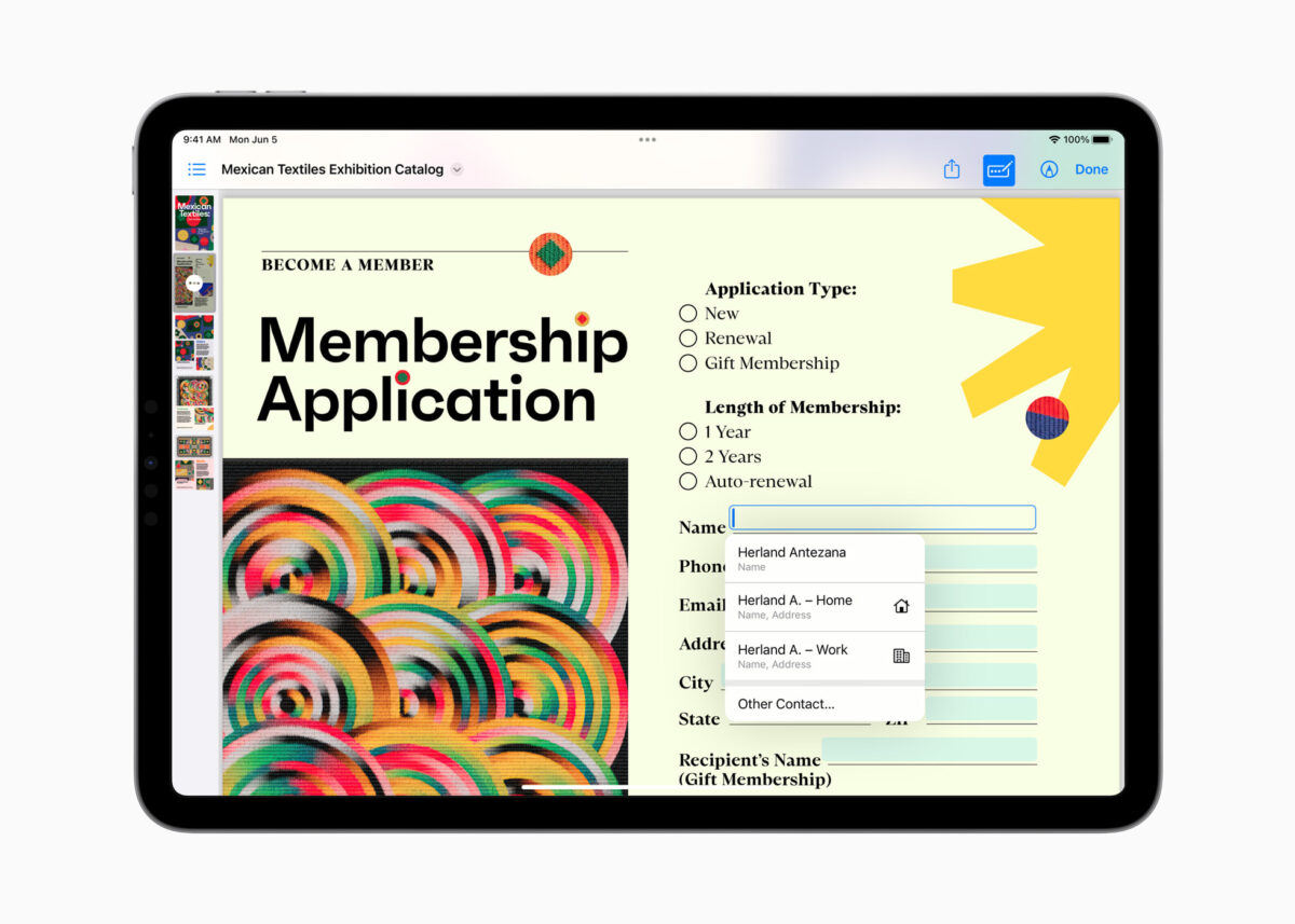 iPad iPadOS iPadOS 17 PDF 智慧化表格偵測 自動填寫