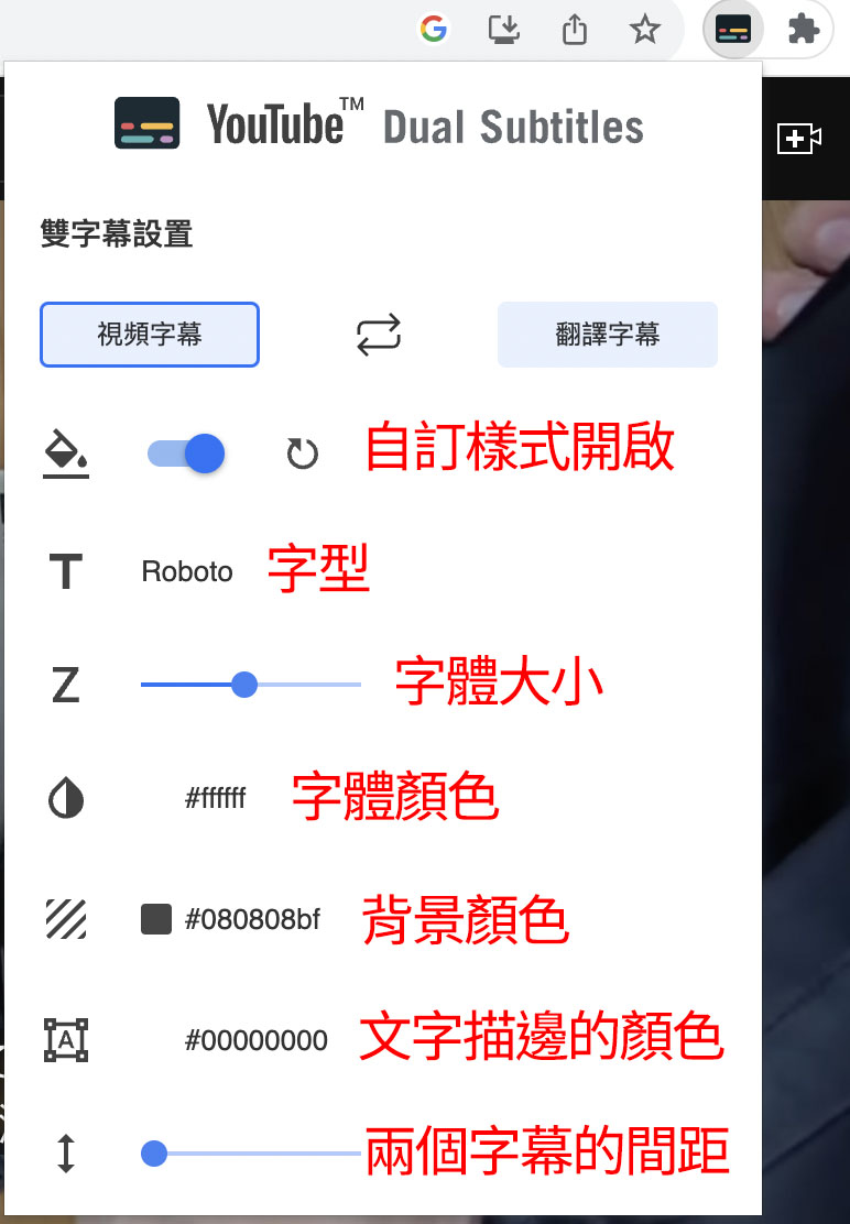 YouTube 雙字幕 6