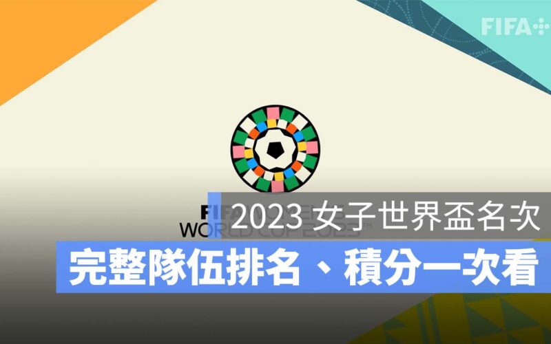 【女子世界盃的名次表】女子世足賽世界排名、完整積分整理-2023