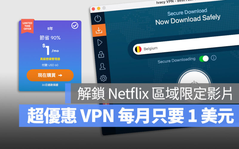 Ivacy VPN 每月 1 美元就能解鎖全球 Netflix 影片無限看