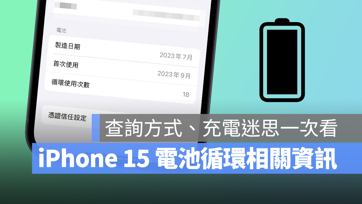iPhone iOS iPhone 15 iPhone 15 Pro 電池健康度 電池循環