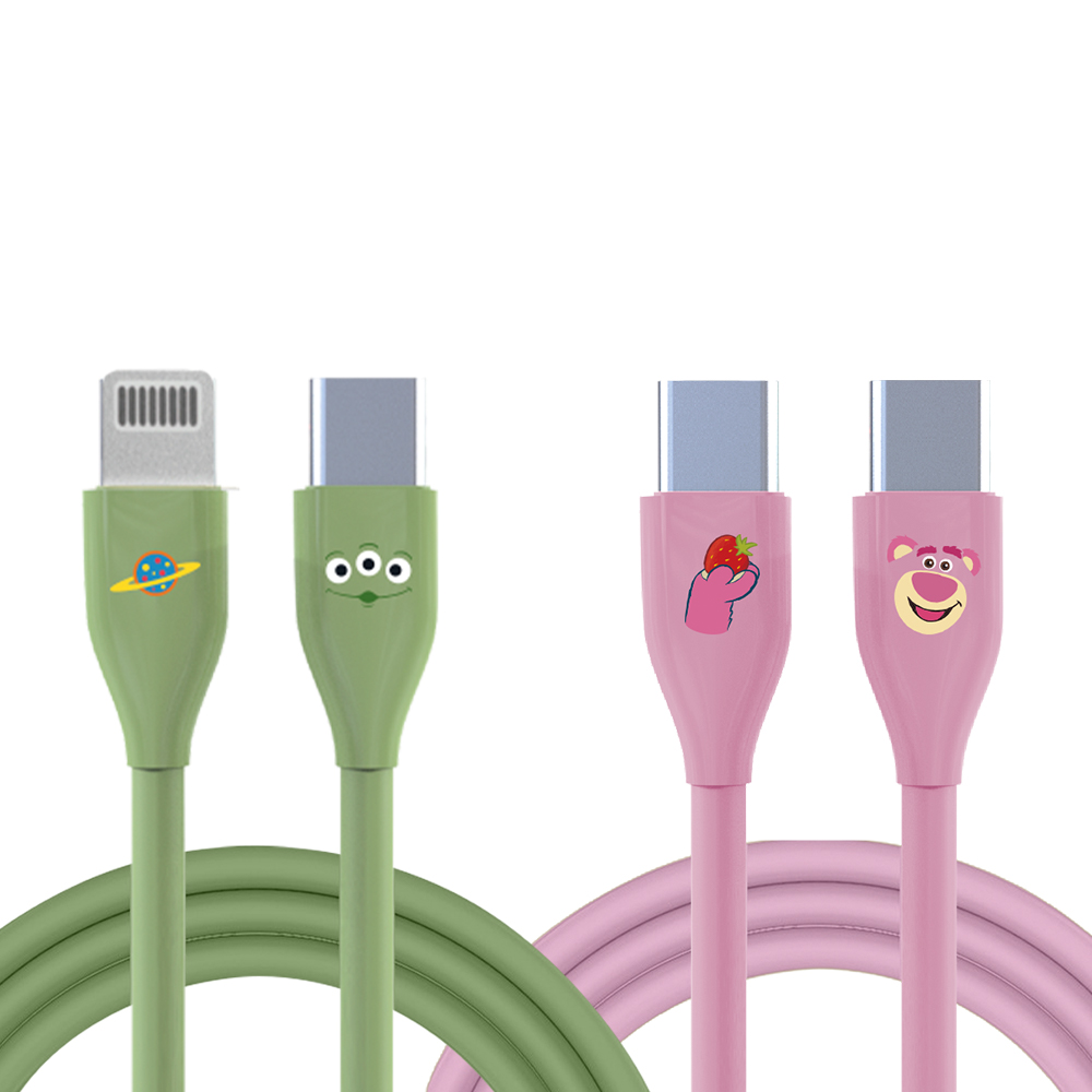 【YOMIX 優迷】迪士尼玩具總動員Type-C to C／Lightning 60／30W充電線