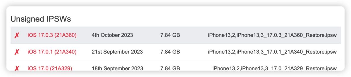 iPhone iOS 17.1 iOS 17.0.3 降級通道 認證 關閉