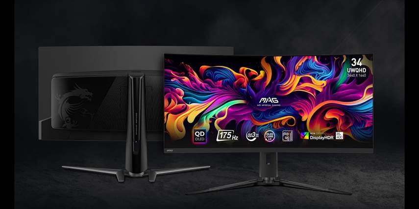 微星將推出兩款曲面電競顯示器「MAG 341CQP QD-OLED」與「MPG 491CQP QD-OLED」。「MAG 341CQP QD-OLED」的34吋UWQHD解析度、QD-OLED面板、1800R曲率、0.03ms GTG反應時間和175Hz刷新率，提供終極沉浸式遊戲體驗