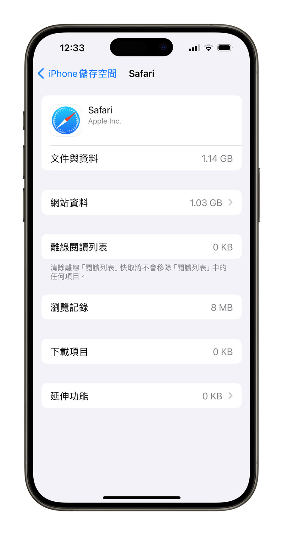 iPhone 清除快取 Safari 網站資料 瀏覽紀錄