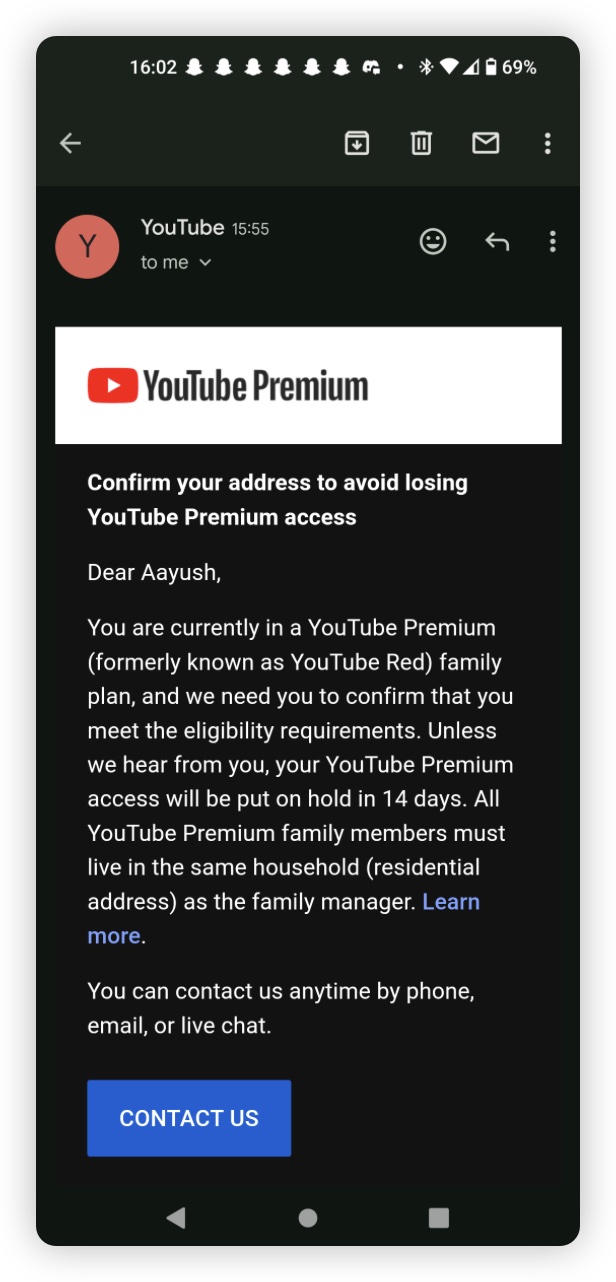YouTube Premium 共享方案 家庭方案 限制 嚴格 同住者