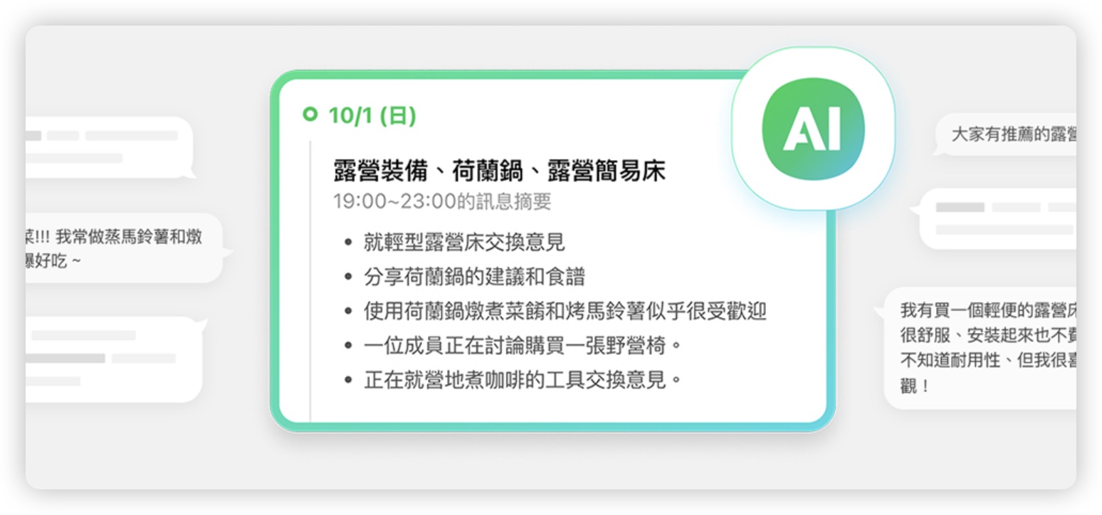 LINE AI 訊息摘要 社群