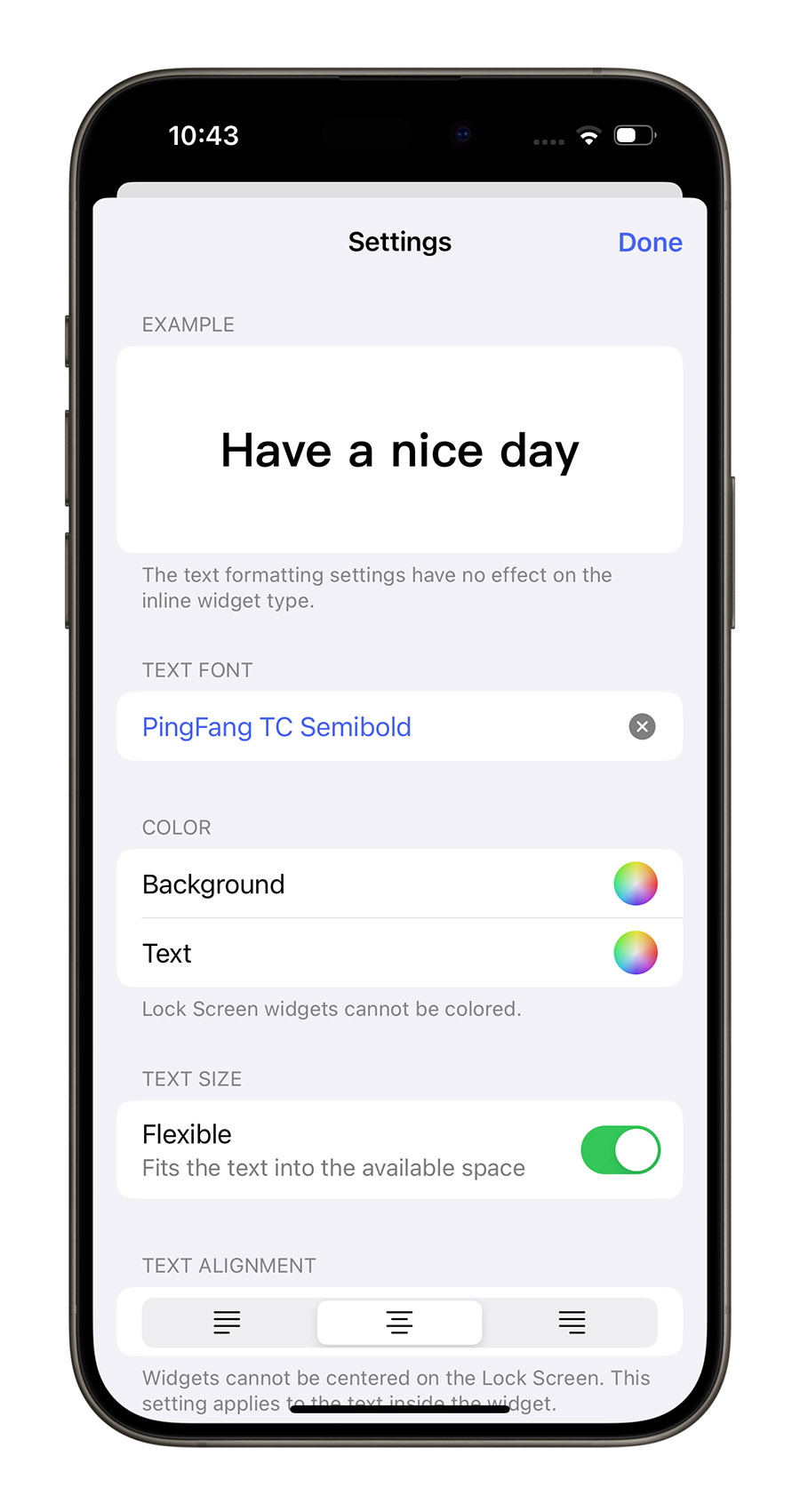 iPhone 鎖定畫面 加文字 Widget