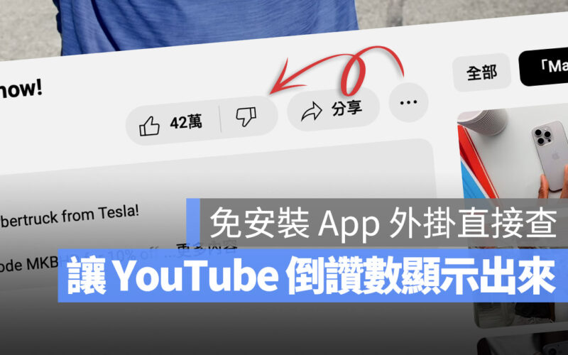 YouTube 按讚 倒讚 不喜歡 數量 查詢