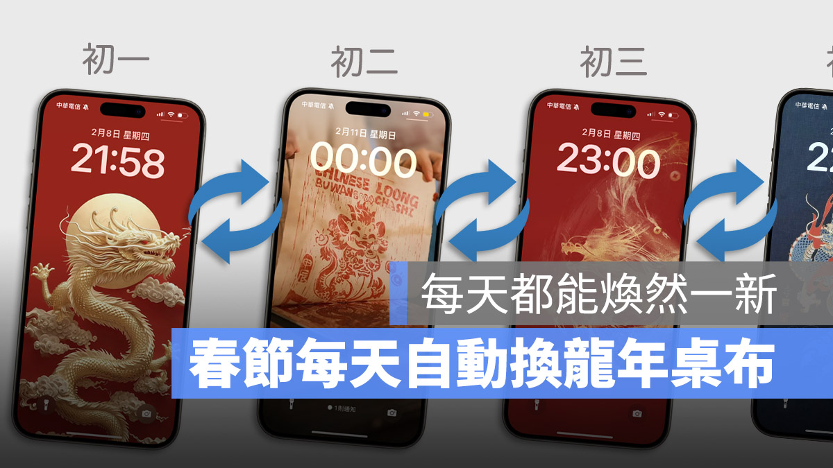 iPhone 自動換桌布 鎖定畫面