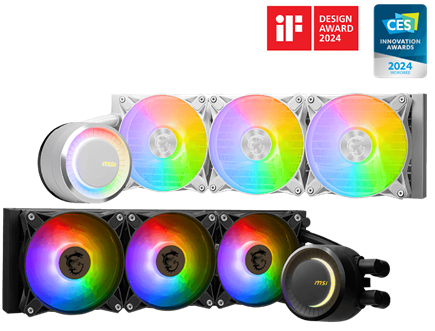 MSI MAG CORELIQUID E系列一體式水冷 MAG CORELIQUID E系列一體式水冷，不會產生過多噪音。最高270度旋轉幅度水冷頭，可任意調整安裝在主機板上。MAG CORELIQUID E系列有(E240)和(E360)二種