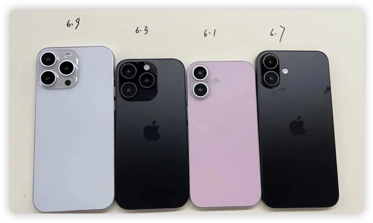 iPhone 16 iPhone 16 Plus iPhone 16 Pro iPhone 16 Pro Max 尺寸