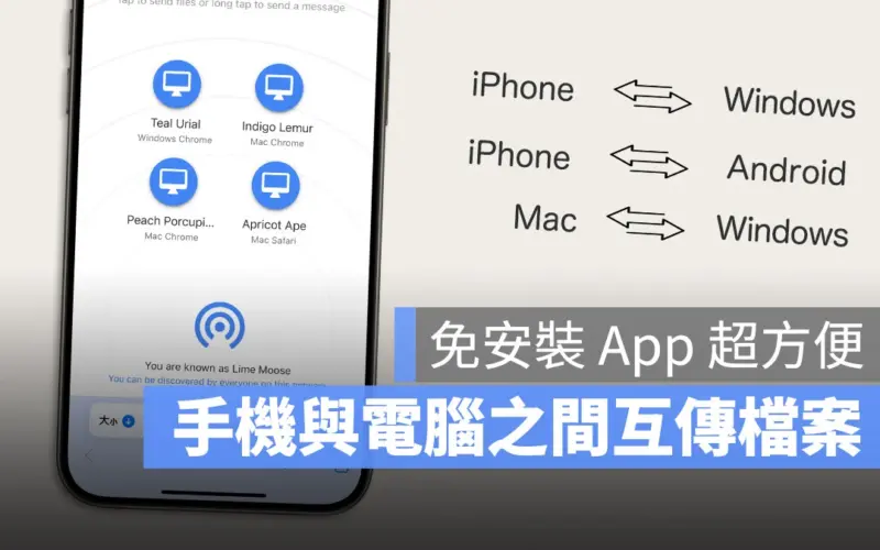iPhone 傳檔案到 Windows 電腦透過《PairDrop》超簡單，就像 AirDrop 一樣