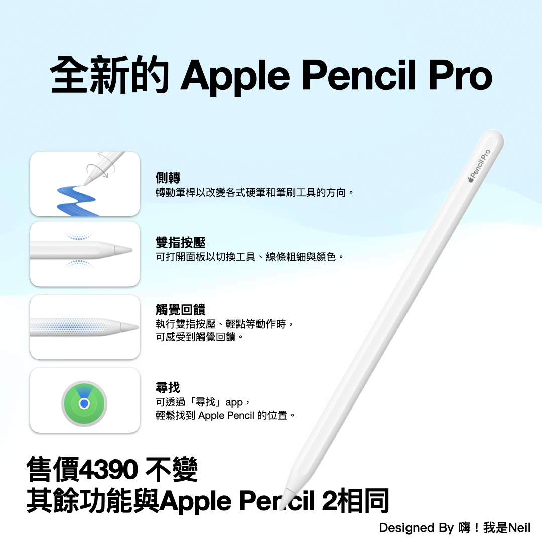 Apple Pencil Pro 開箱體驗：值得購買！4 大升級帶給iPad 無限可能