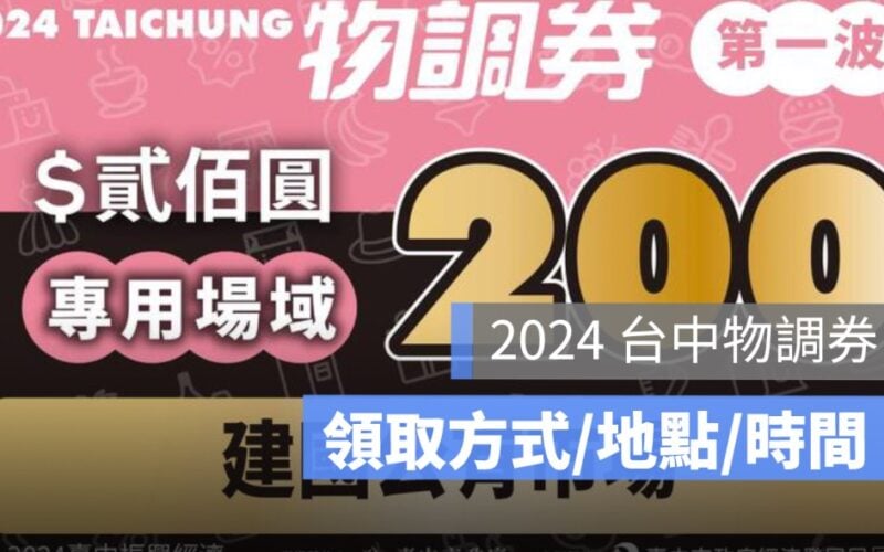 物調券第四波,發放時間,領取方式,使用期限,使用店家,地點-2024