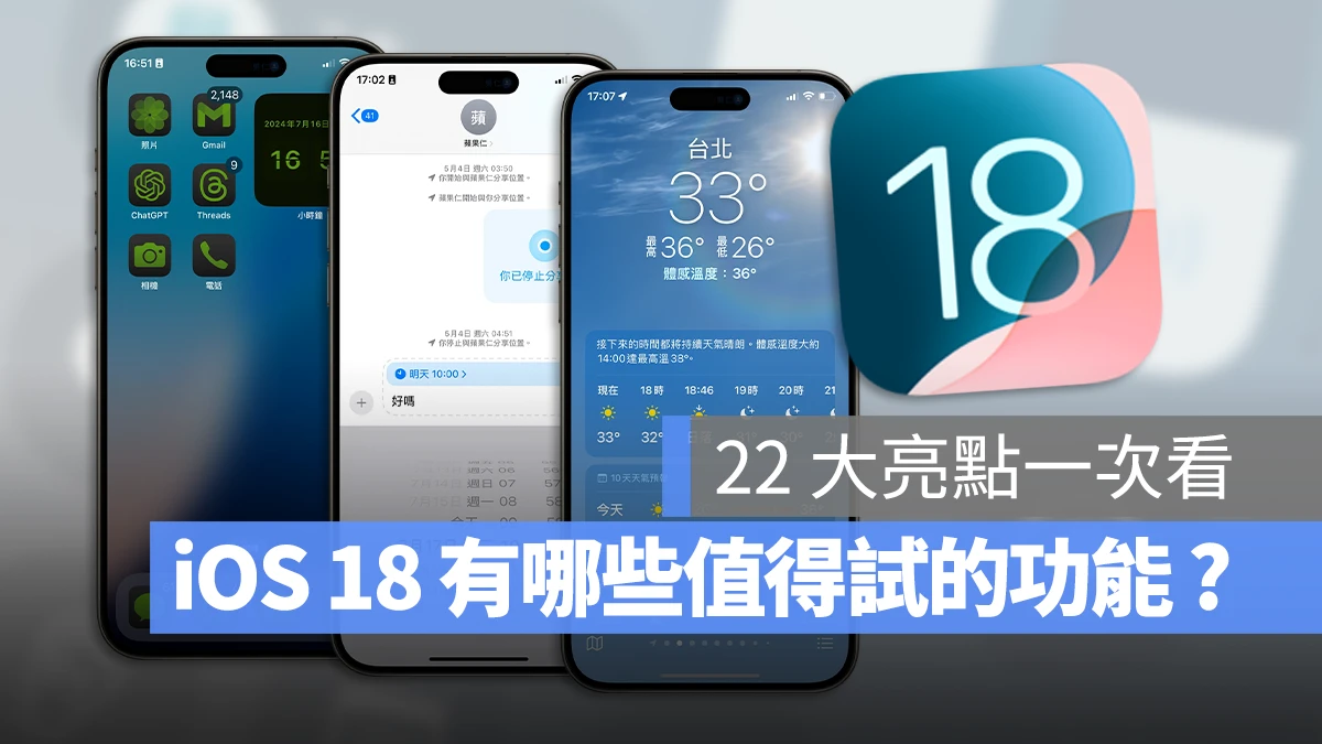 iOS 18 更新 功能 總整理 主畫面 鎖定畫面 Apple Intelligence 天氣 計算機 App Widget iMessage